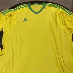 Adidas Yellow & Green Stripes Long Sleeve  XXL T